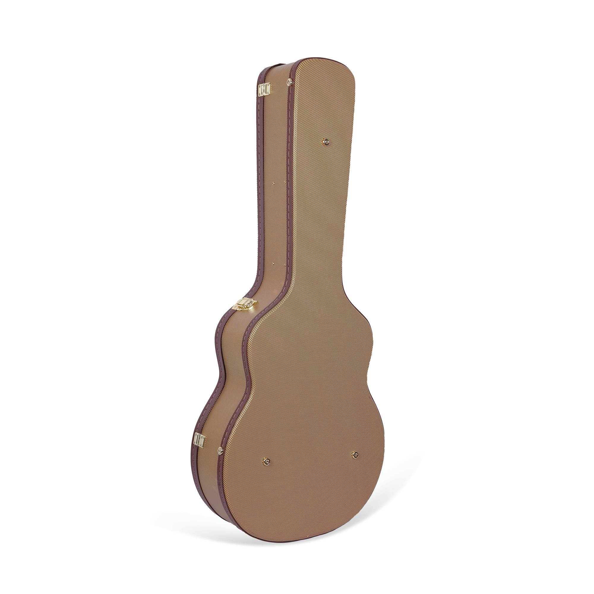 Crossrock Hardshell Arch Top wood case fits Acoustic Super Jumbo Guitars-Vinyl Tweed(CRW600SBTW)